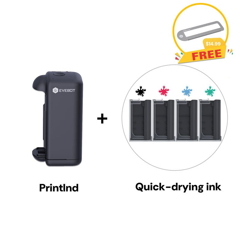 LLRH SHOP - Evebot PrintInd — 可攜式手持式噴墨印表機噴碼機，搭配快乾墨水匣，適用於各種材質表面列印